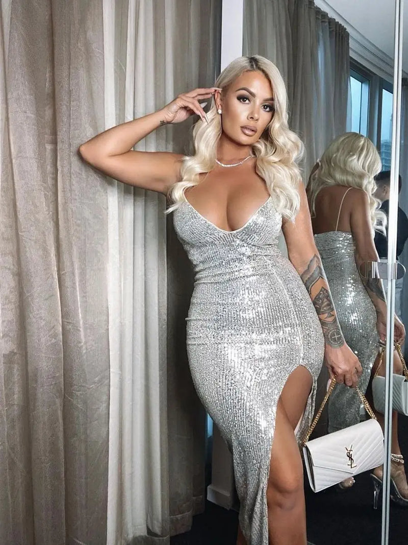 Silver Sequin Dress