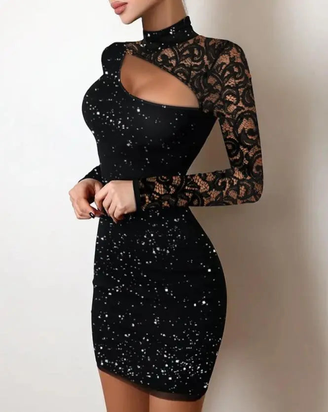 New Elegant Mini Dress - Colour Black - A