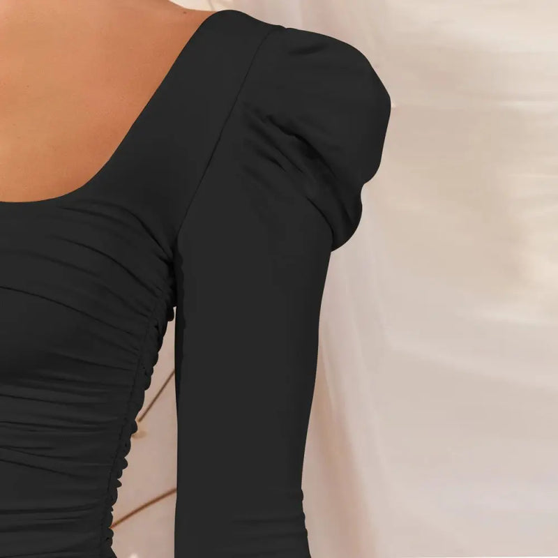 Mini Dress, Long Sleeve dress - Colour - Black