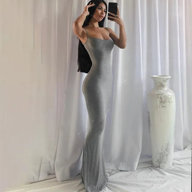 Elegant Body Dress - Colour - Grey